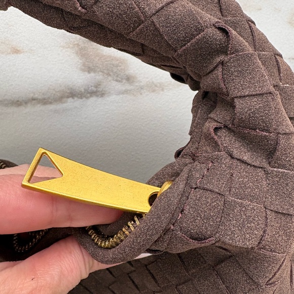 Commense Woven Brown Hobo Shoulder Bag • Knot Handle - Picture 7 of 10